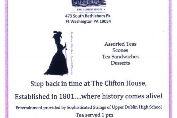 Victorian Tea Party April 15, 2018 @ Clifton House Ft Washington, PA